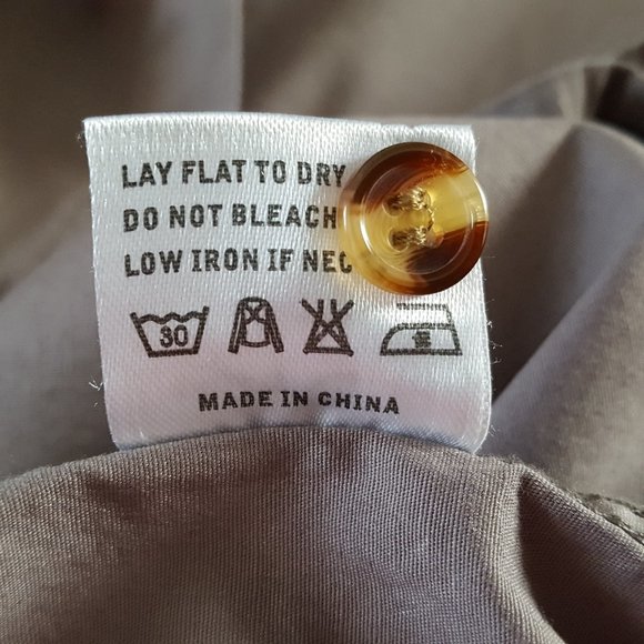 TOMSWARE Men's S Fitted Shirt Brown Button Pocket Long Sleeve Drop Tail Cotton - Picture 11 of 12